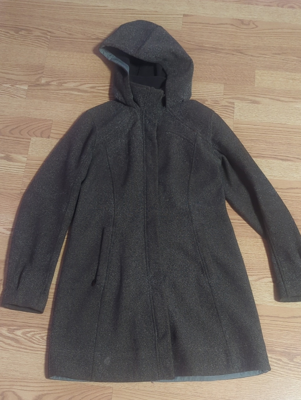 lululemon athletica Hooded Trench Coat in Flecked Brown